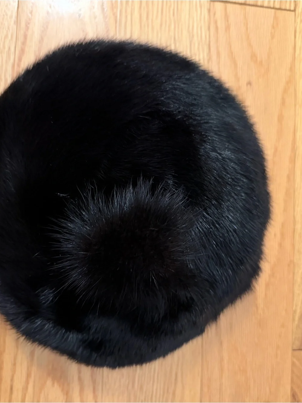 Black Fur Pom Beanie Hat